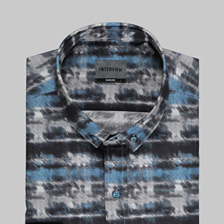 GOIAS UZUN KOL MAVİ FITTED GÖMLEK