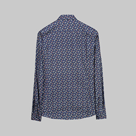 GOIAS UZUN KOL LACİVERT FITTED GÖMLEK