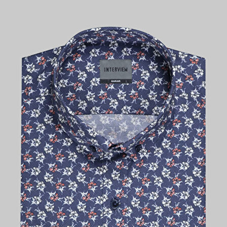 GOIAS UZUN KOL LACİVERT FITTED GÖMLEK