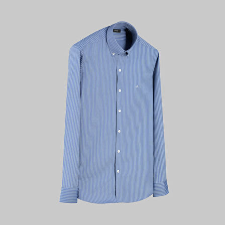 ELETA UZUN KOL MAVİ SLIM GÖMLEK