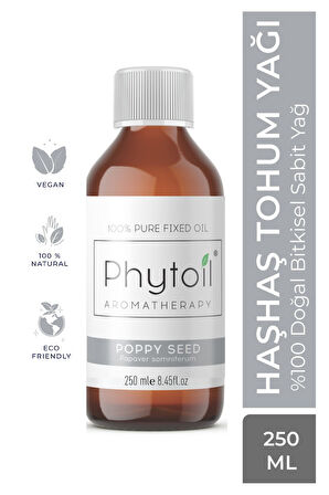 Haşhaş Tohumu Sabit Yağı (Poppy Seed) %100 Saf ve Doğal Bitkisel Sabit Yağ 250 ml