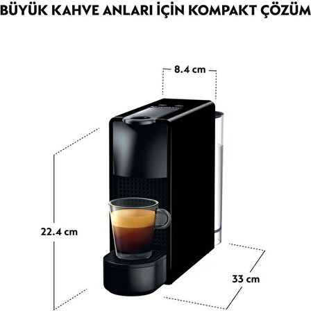 Nespresso Essenza Mini C35 Black Bundle Kahve Makinesi