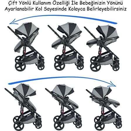 Joell KD-1712 Truva 3 Çift Yönlü Travel Sistem Bebek Arabası