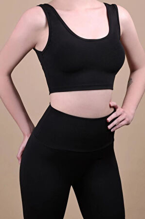 Selin Beauty My Crown Kadın Siyah Toplayıcı Askılı Crop S Beden