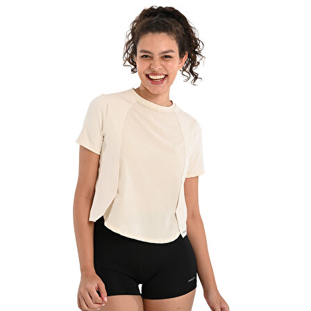 Fiore Kadın Beyaz Günlük Stil T-Shirt 24YKTL18D14-CHK