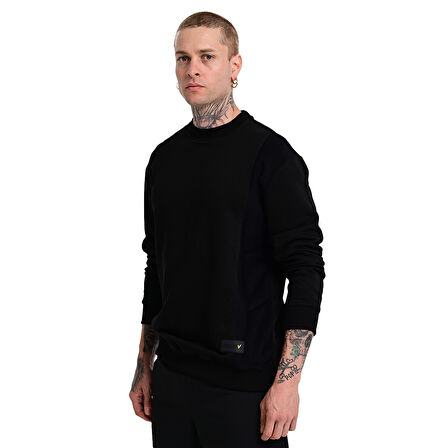 Alicante Erkek Siyah Günlük Stil Sweatshirt 24KE003-SYH