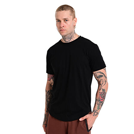 Ognian2 Erkek Siyah Günlük Stil T-Shirt 24KE004-SYH