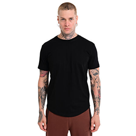 Ognian2 Erkek Siyah Günlük Stil T-Shirt 24KE004-SYH