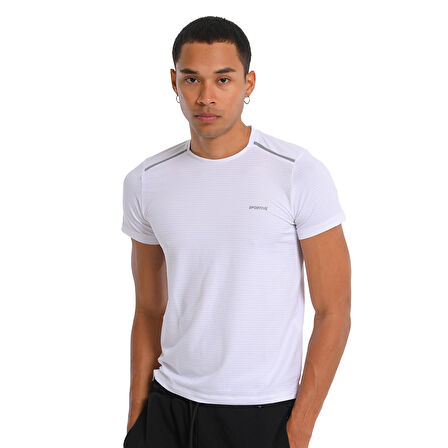 Conforto3 Erkek Beyaz Koşu T-Shirt 24KE013-BYZ