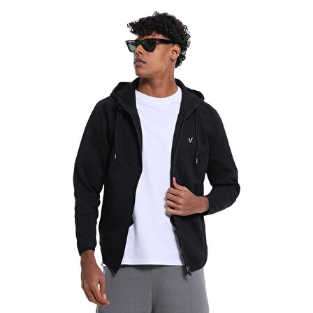 Asago Erkek Siyah Koşu Eşofman Üstü 25YE004-SYH