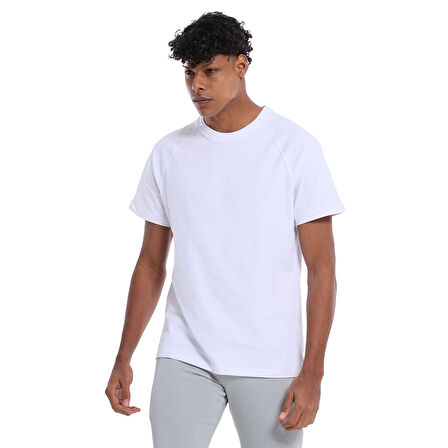 Kofu Erkek Beyaz Günlük Stil T-Shirt 25YE020-BYZ