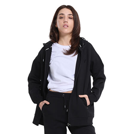 Ikoma Kadın Siyah Koşu Eşofman Üstü 25YK004-SYH