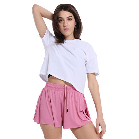 Ube Kadın Beyaz Günlük Stil T-Shirt 25YK015-BYZ