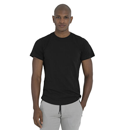 Iga Erkek Siyah Günlük Stil T-Shirt 25YE031-SYH