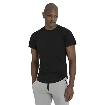 Iga Erkek Siyah Günlük Stil T-Shirt 25YE031-SYH
