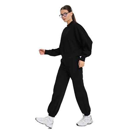 Fowler Kadın Siyah Günlük Stil Sweatshirt 25KK1038-SYH