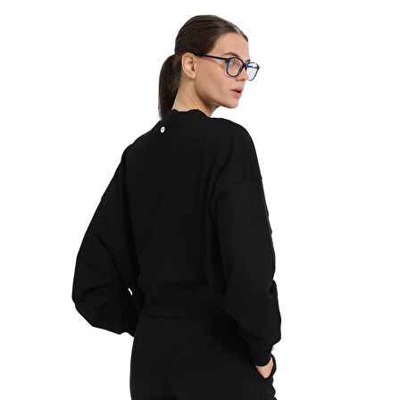 Fowler Kadın Siyah Günlük Stil Sweatshirt 25KK1038-SYH