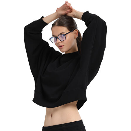 Fowler Kadın Siyah Günlük Stil Sweatshirt 25KK1038-SYH