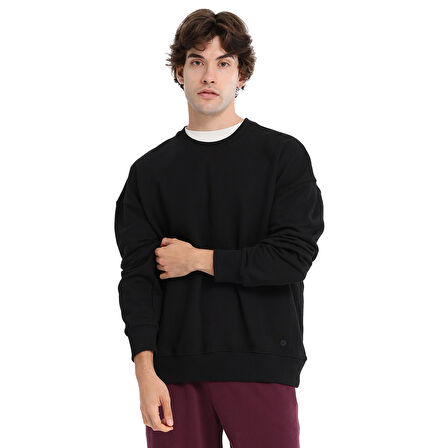 Ault Oversize Erkek Siyah Günlük Stil Sweatshirt 25KE1009-SYH