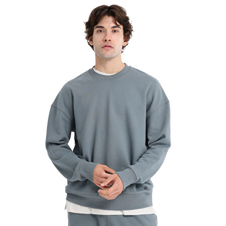 Ault Oversize Erkek Gri Günlük Stil Sweatshirt 25KE1009-GRI