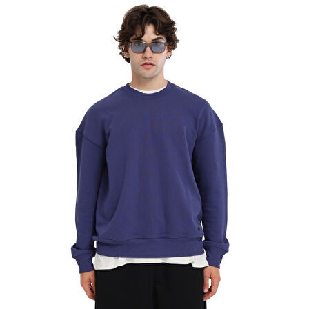 Ault Oversize Erkek Mavi Günlük Stil Sweatshirt 25KE1009-MVI