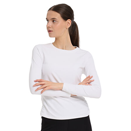 Ruffle Kadın Beyaz Günlük Stil T-Shirt 25KK1030-KBYZ