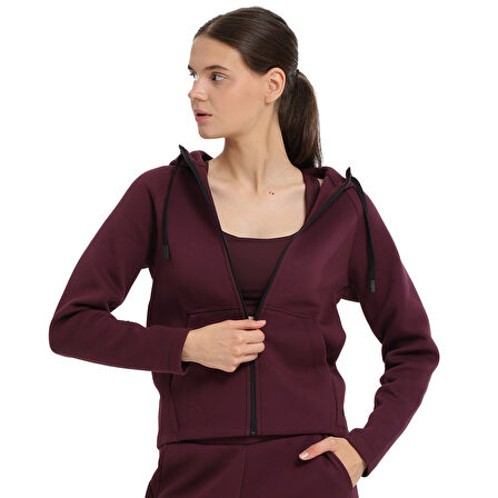 Peoria Kadın Bordo Günlük Stil Eşofman Üstü 25KK1048-BRD