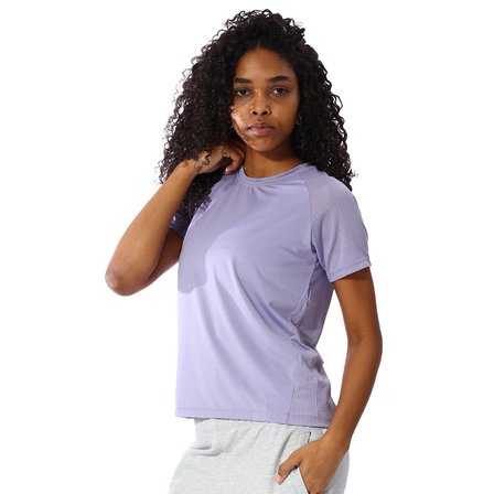 Mira Kadın Beyaz Mor Antrenman T-Shirt 25KK1046-LIL