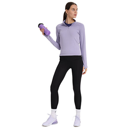 Dewey Half-Zip Kadın Mor Koşu T-Shirt 25KK1033-LIL