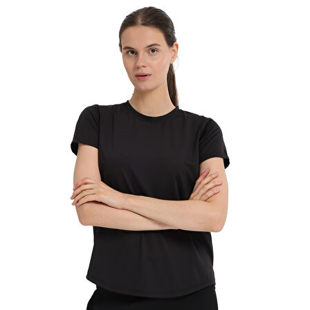 Zana Kadın Siyah Koşu T-Shirt 25KK1047-SYH