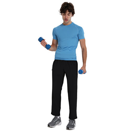 Yuma Slim Erkek Mavi Antrenman T-Shirt 25KE1026-RMVI