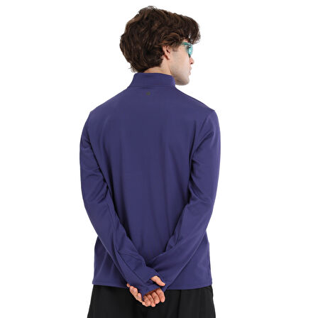 Boone Half-Zip Erkek Mavi Koşu T-Shirt 25KE1015-MVI