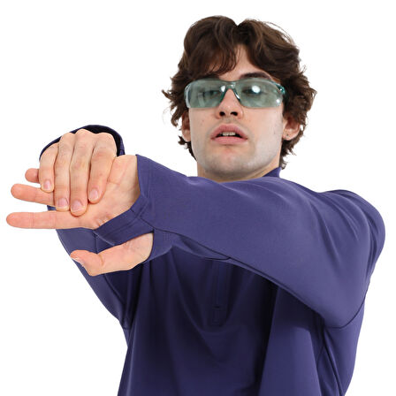 Boone Half-Zip Erkek Mavi Koşu T-Shirt 25KE1015-MVI