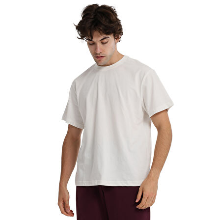 Wink Oversize Erkek Beyaz Günlük Stil T-Shirt 25KE1024-KBYZ