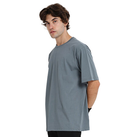 Wink Oversize Erkek Gri Günlük Stil T-Shirt 25KE1024-GRI