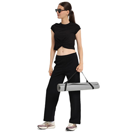 Marana Cropped Top Kadın Siyah Günlük Stil T-Shirt 25KK1032-SYH