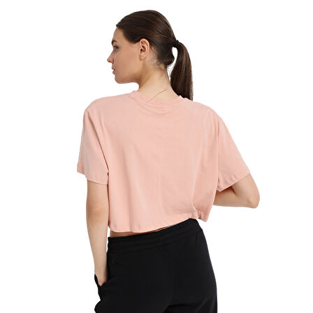 Sedona Cropped Kadın Pembe Günlük Stil T-Shirt 25KK1034-PPMB