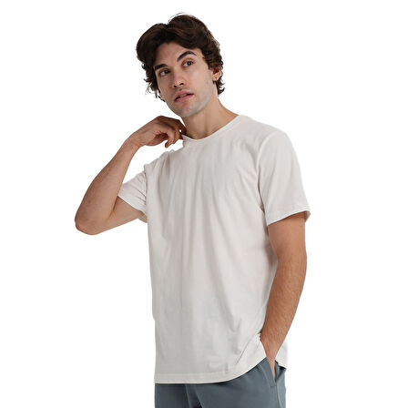 Bow Erkek Beyaz Günlük Stil T-Shirt 25KE1016-KBYZ