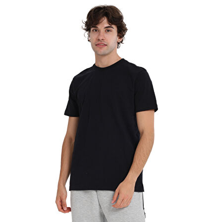 Bow Erkek Siyah Günlük Stil T-Shirt 25KE1016-SYH