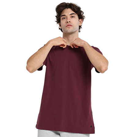 Bow Erkek Bordo Günlük Stil T-Shirt 25KE1016-BRD
