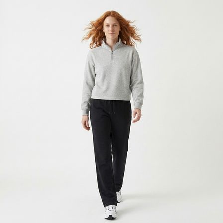 Cleo Zip Neck Kadın Gri Günlük Stil Sweatshirt 26YK0006-KML