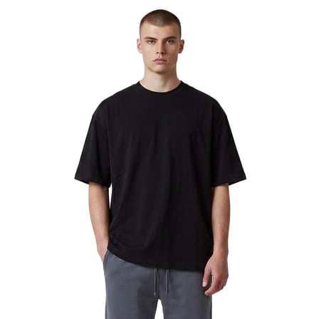 Corin Oversize Erkek Siyah Günlük Stil T-Shirt 26YE0016-SYH