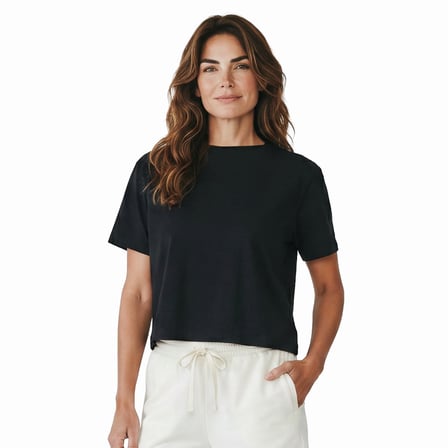Lysa Kadın Siyah Günlük Stil T-Shirt 26YK0027-SYH