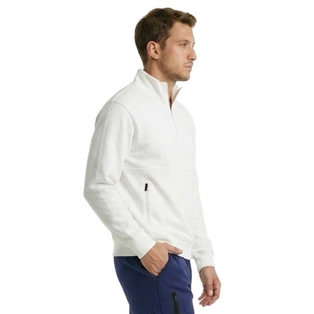 Nolan Zip Neck Erkek Beyaz Günlük Stil Sweatshirt 26YE0004-KBYZ