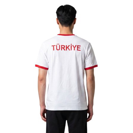 Türkiye Baskılı Unisex Beyaz Günlük Stil T-Shirt 26DU0003-BYZ