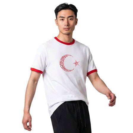 Türkiye Baskılı Unisex Beyaz Günlük Stil T-Shirt 26DU0003-BYZ