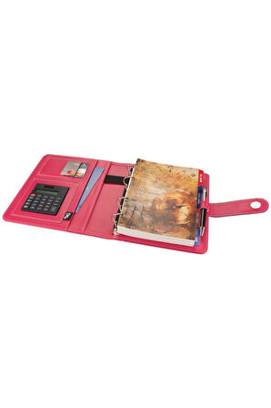 Organizer Ajanda Kılıflı A5 4 Halkalı 15x21 4 Delikli Tarihsiz Çizgili Blok Rainbow Vegan 19,5x23 cm