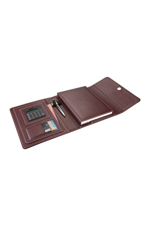 2026 Organizer Ajanda Kılıflı Tarihli Çizgili 168 Yaprak 17x24 Defterli Mıknatıs Kapaklı Rainbow Vegan 22x26 cm. Bordo