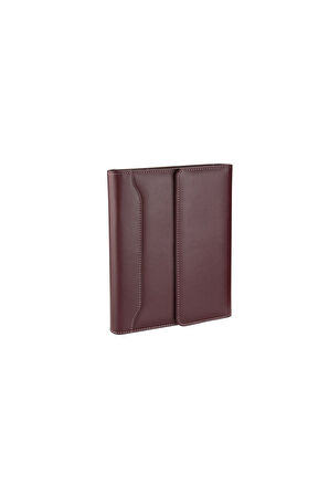 2026 Organizer Ajanda Kılıflı Tarihli Çizgili 168 Yaprak 17x24 Defterli Mıknatıs Kapaklı Rainbow Vegan 22x26 cm. Bordo