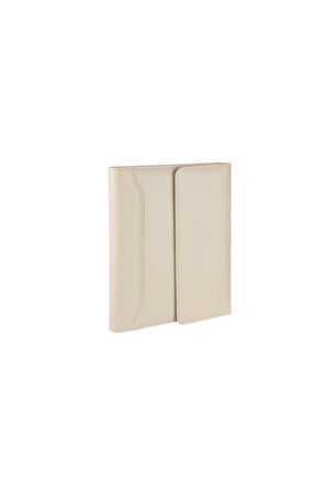 2026 Organizer Ajanda Kılıflı Tarihli Çizgili 168 Yaprak 17x24 Defterli Mıknatıs Kapaklı Rainbow Vegan 22x26 cm. Bej